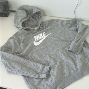 Nike Gray Athletic Sweater with Iconic Swoosh